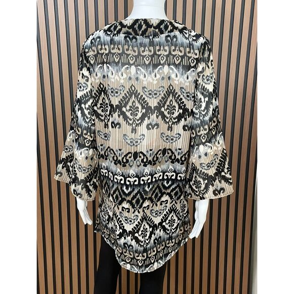 Raviya Women's L Beige Blouse Top Tunic Boho Embellished Beaded Cover Up - Picture 2 of 9